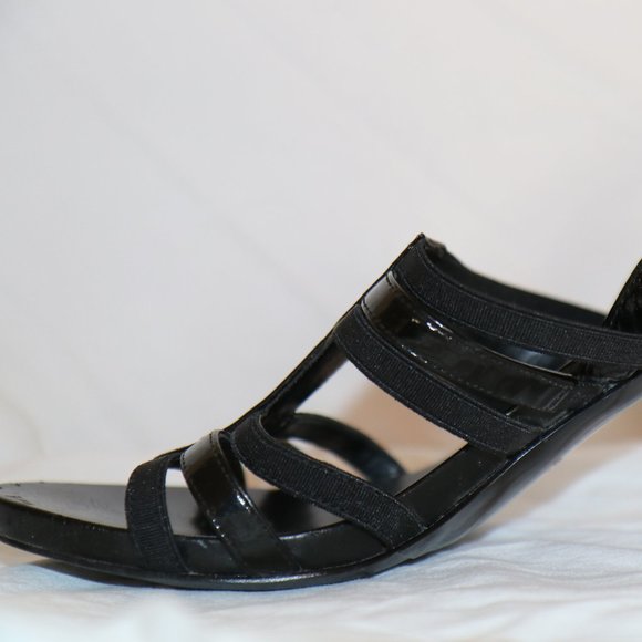 CIRCA JOAN DAVID BLACK SANDALS SIZE 9 USED - Picture 10 of 14